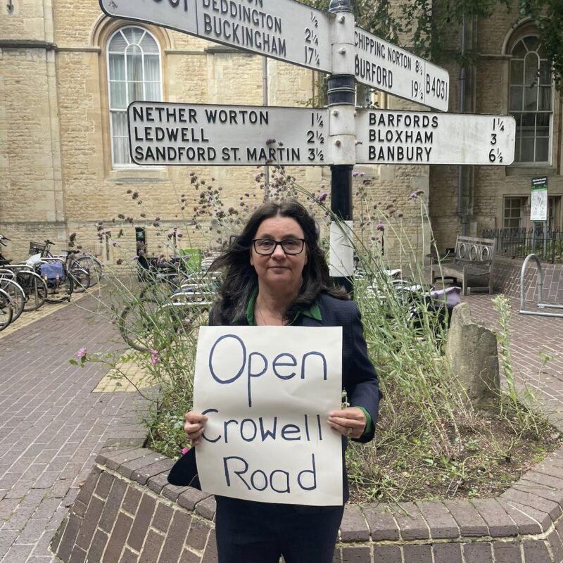 Cllr Trish Elphinstone outside County Hall 