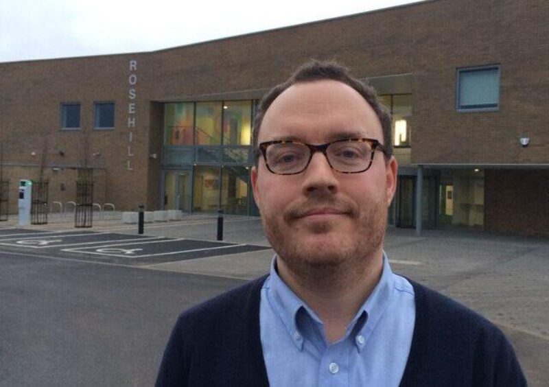 Cllr Ed Turner outside Rose Hill Community Centre, where this Saturday evening